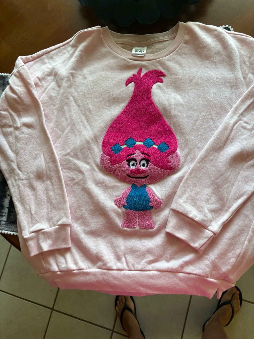 Pink Queen Poppy Troll Character Crewneck Sweatshirt - Picture 1 of 9